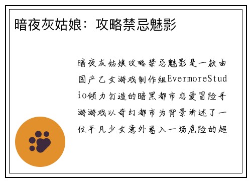 暗夜灰姑娘：攻略禁忌魅影